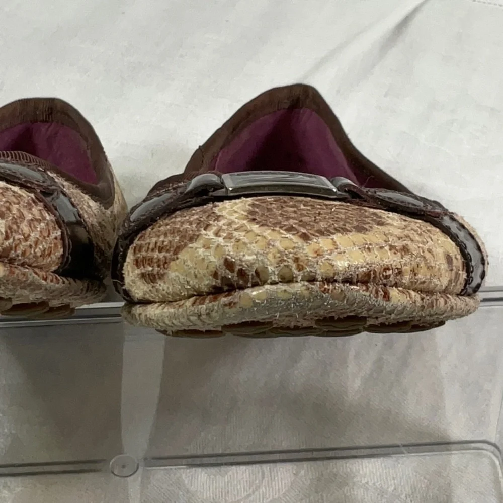 Sperry Snake Skin Leather Flat, Size 8